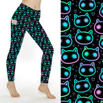 Load image into Gallery viewer, Neon Cat Leggings with Pockets
