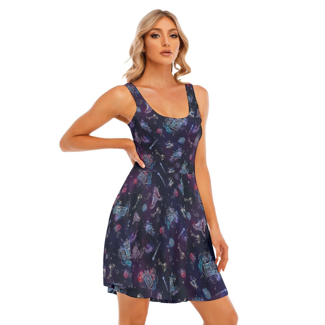 Galaxy Dr Who All over print women's tank dress with pockets