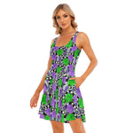 Load image into Gallery viewer, Pastel Beetlejuice All over print women&#39;s tank dress with pockets
