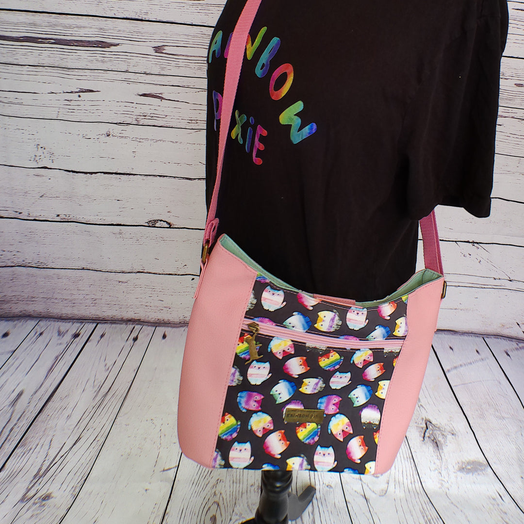 Pride Cats themed cross body hobo bag