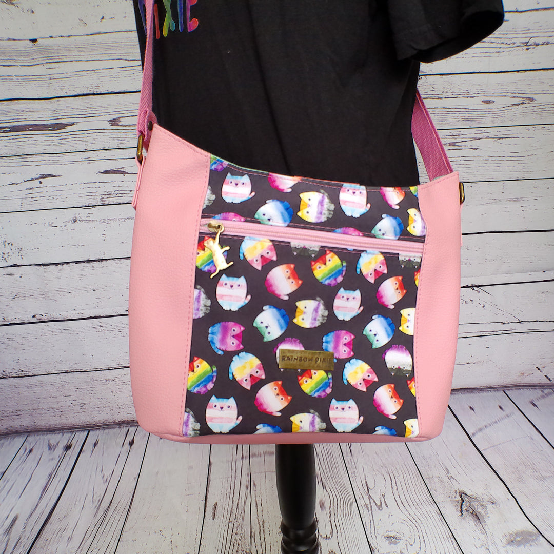 Pride Cats themed cross body hobo bag