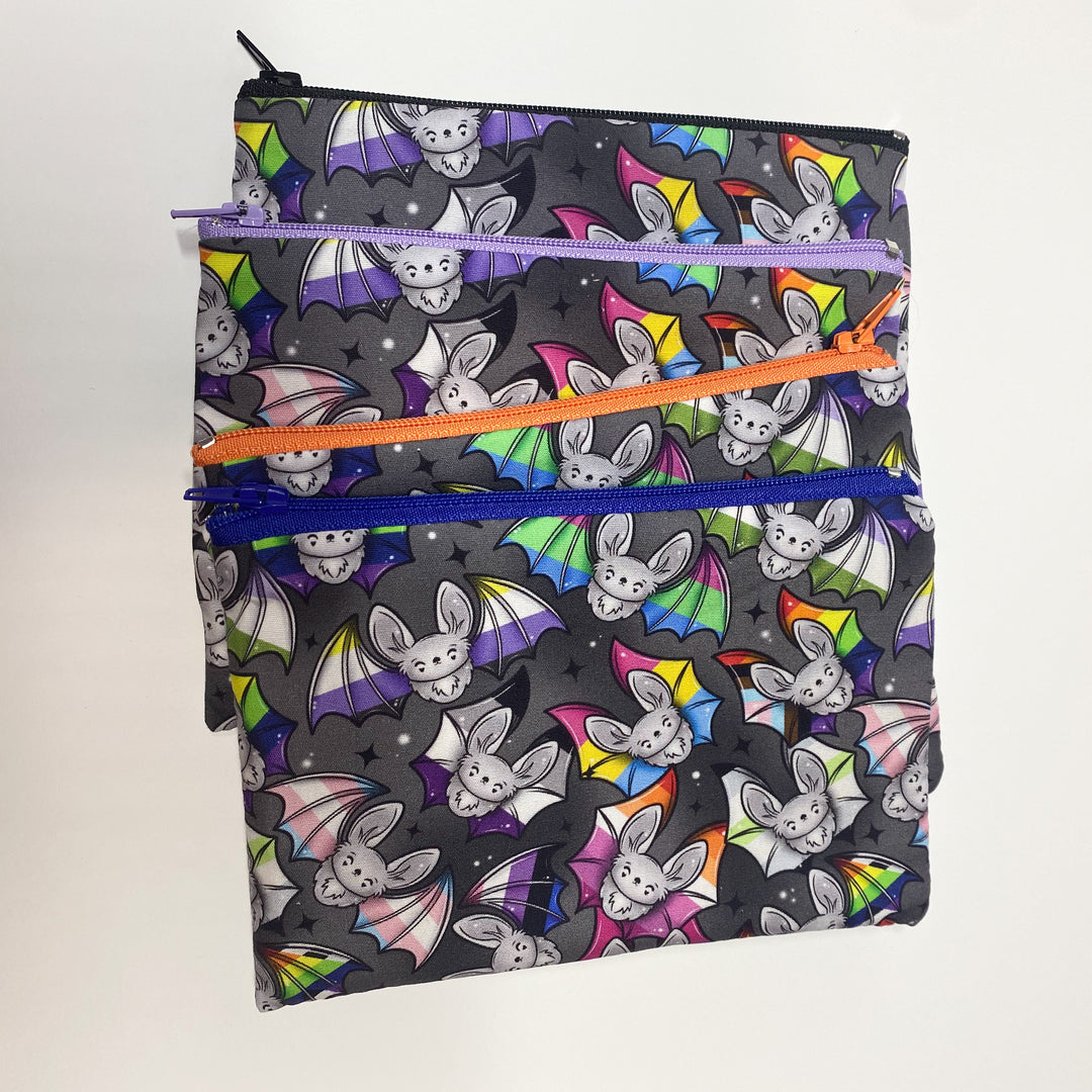 Pride Bats themed Waterproof zipper pouch