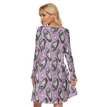 Load image into Gallery viewer, Coffin All over print women&#39;s crew dress with pockets
