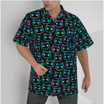 Load image into Gallery viewer, Neon Cats All-Over Print Men&#39;s Hawaiian Shirt
