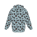 Load image into Gallery viewer, Blue spooky cats All-Over Print Zip Up Hoodie With Pocket, Unisex Hoodie Design
