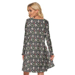 Load image into Gallery viewer, Holiday Horror All over print women&#39;s crew dress with pockets
