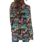 Load image into Gallery viewer, Stephen King Books All over print waterfall cardigan
