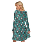 Load image into Gallery viewer, Spooky kinda love All over print women&#39;s crew dress with pockets
