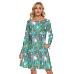 Load image into Gallery viewer, Dr Who Villain&#39;s All over print women&#39;s crew dress with pockets
