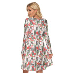 Load image into Gallery viewer, Christmas Cats All-Over Print women&#39;s crew dress with pockets
