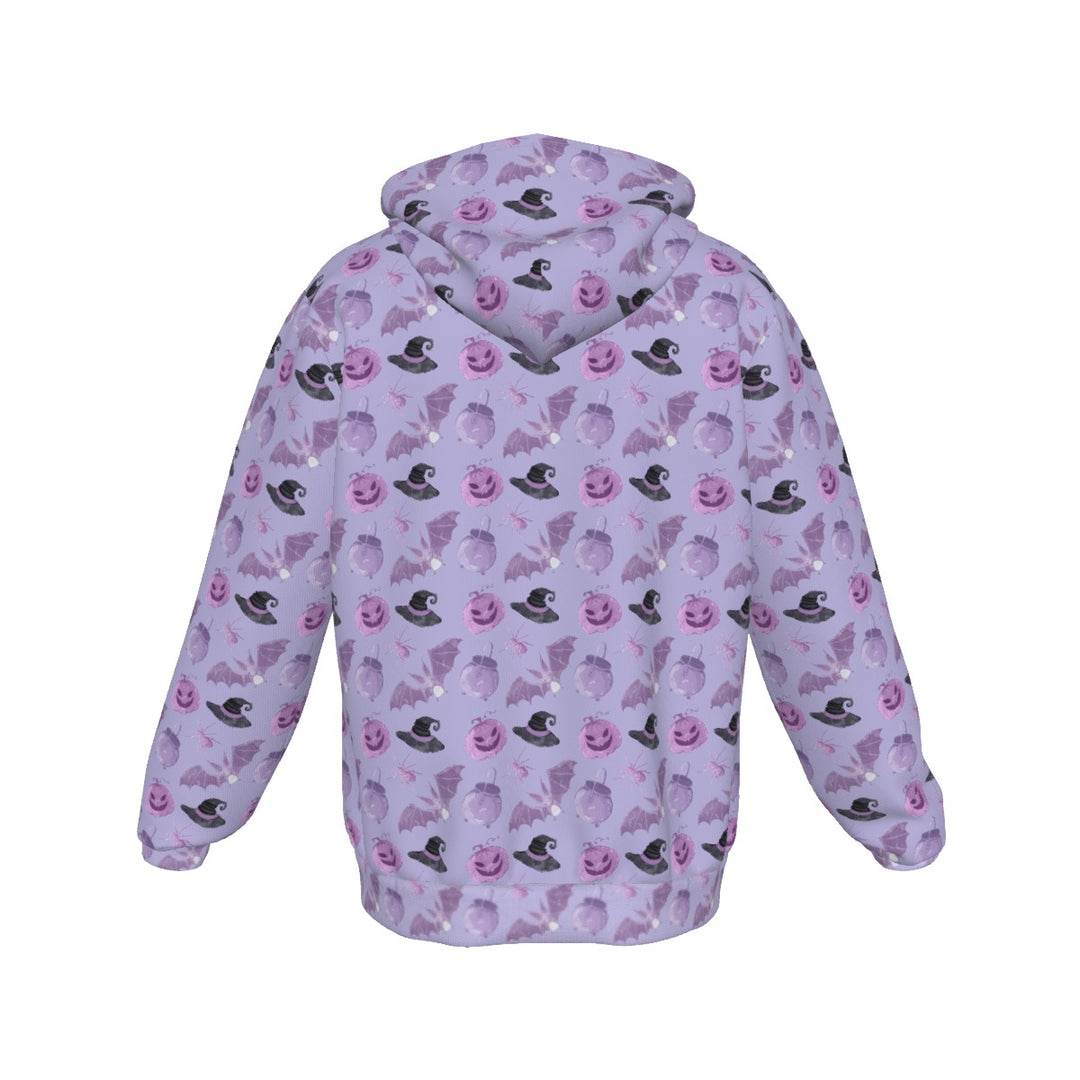 Pastel Halloween All-Over Print Zip Up Hoodie With Pocket, Unisex Hoodie Design