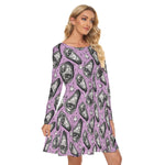 Load image into Gallery viewer, Coffin All over print women&#39;s crew dress with pockets
