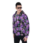 Load image into Gallery viewer, Dice and Flowers All-Over Print Zip Up Hoodie With Pocket, Unisex Demogorgon stranger things Hoodie Design
