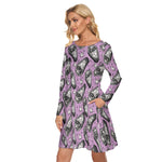 Load image into Gallery viewer, Coffin All over print women&#39;s crew dress with pockets
