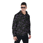 Load image into Gallery viewer, Purple Roses and cobwebs All-Over Print Zip Up Hoodie With Pocket, Unisex Hoodie Design
