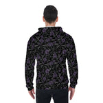 Load image into Gallery viewer, Purple Roses and cobwebs All-Over Print Zip Up Hoodie With Pocket, Unisex Hoodie Design
