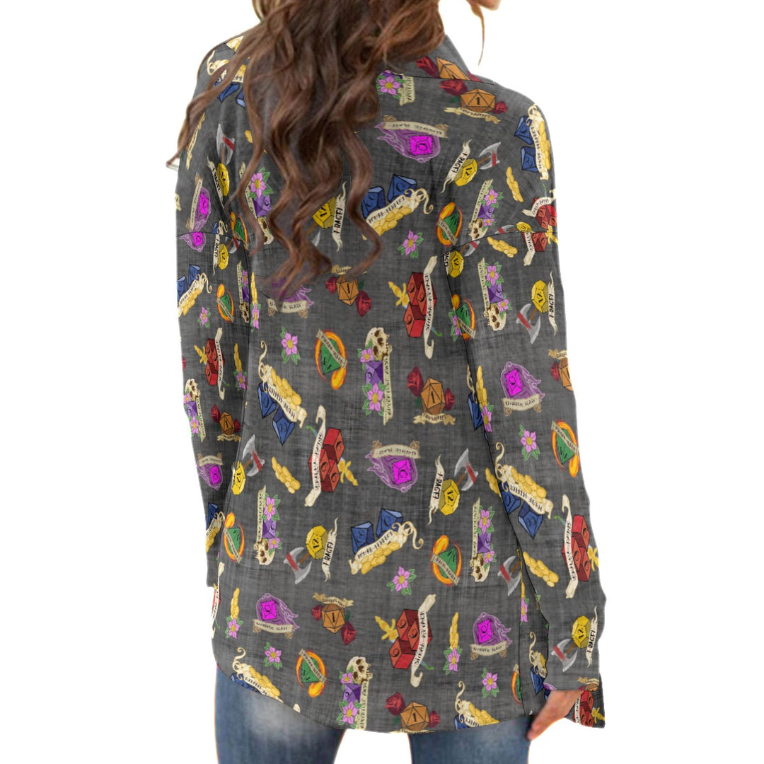 Dungeons and Dragons All over print waterfall cardigan