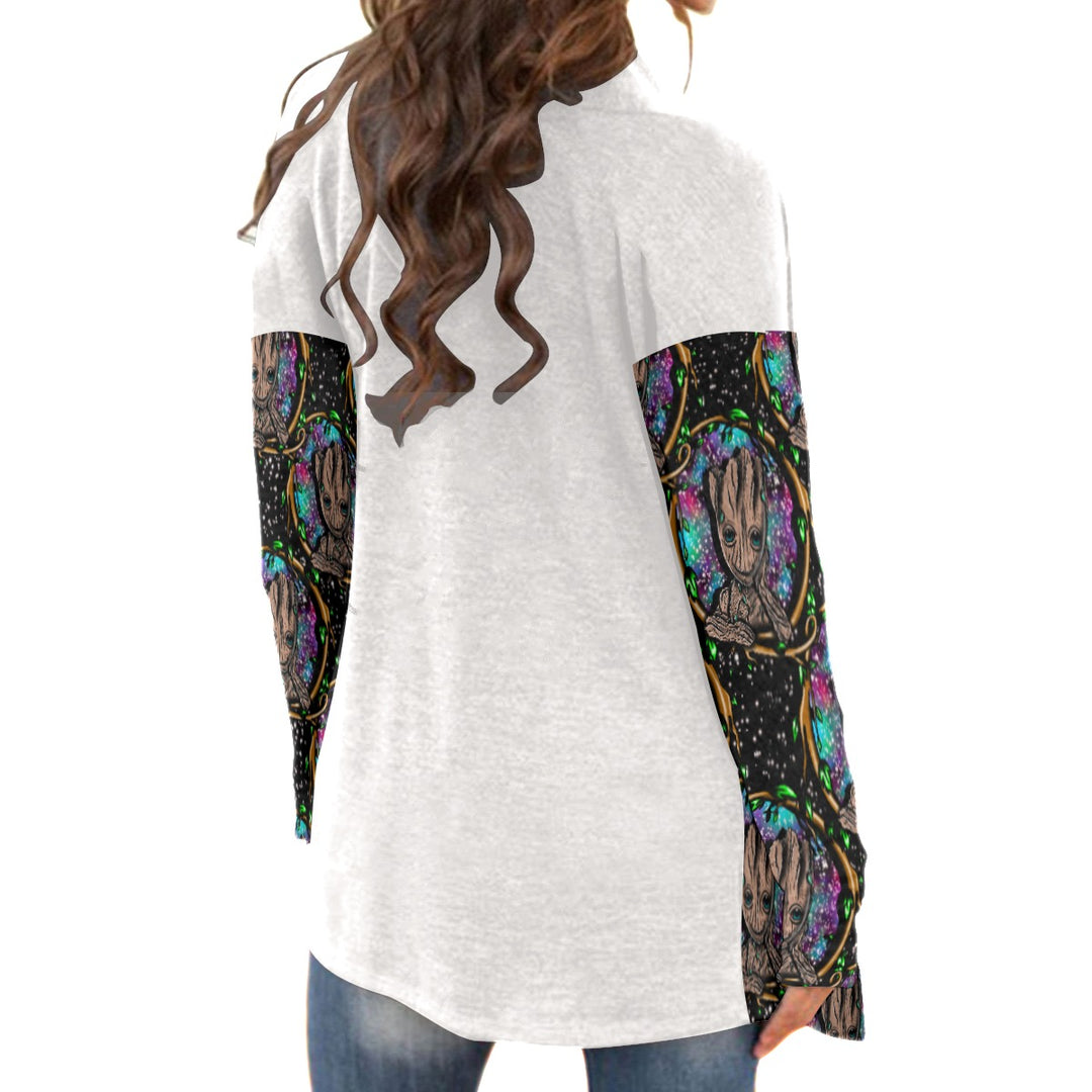 Galaxy Tree Character All-over Print Cardigan