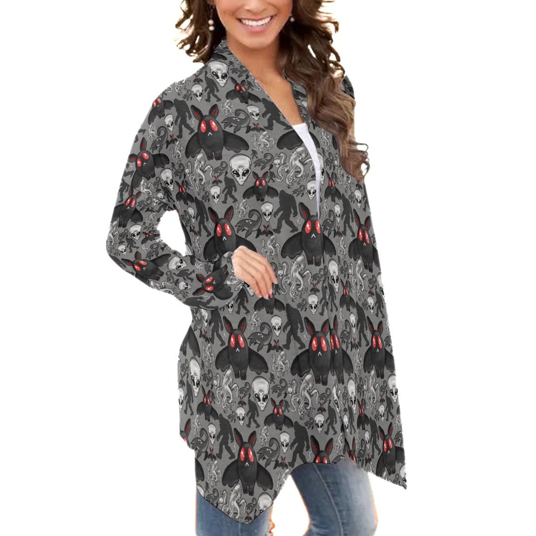 Cryptids All over print waterfall cardigan