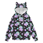 Load image into Gallery viewer, Space Cats All over Print Hoodie with Cat Ears
