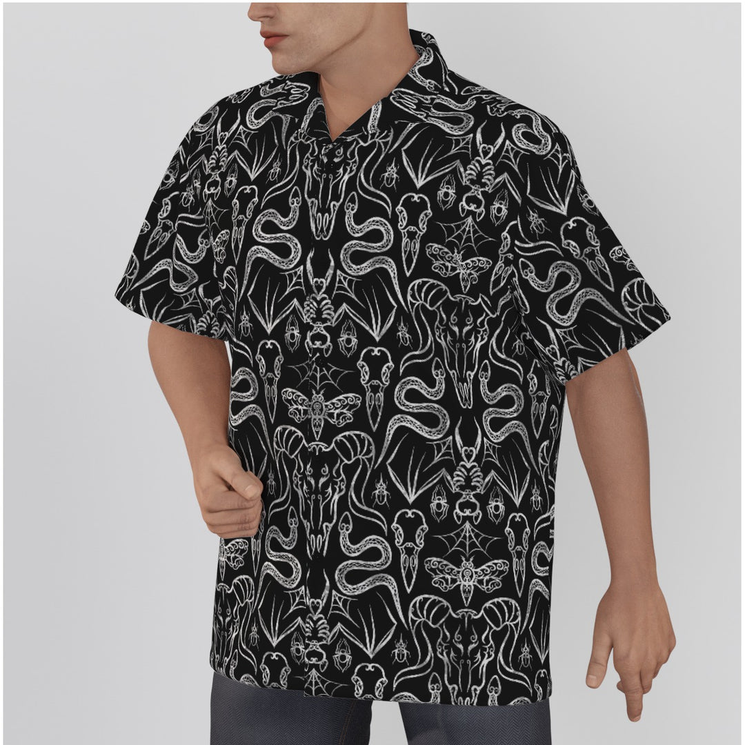 Sketchy Cryptids All-Over Print Men's Hawaiian Shirt