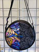 Load image into Gallery viewer, Ophilia Hall Window cross body circle bag with window fabric back pocket
