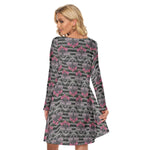 Load image into Gallery viewer, Bats and Roses All-Over Print women&#39;s crew dress with pockets
