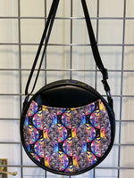 Load image into Gallery viewer, Ophilia Hall Window cross body circle bag with window fabric back pocket
