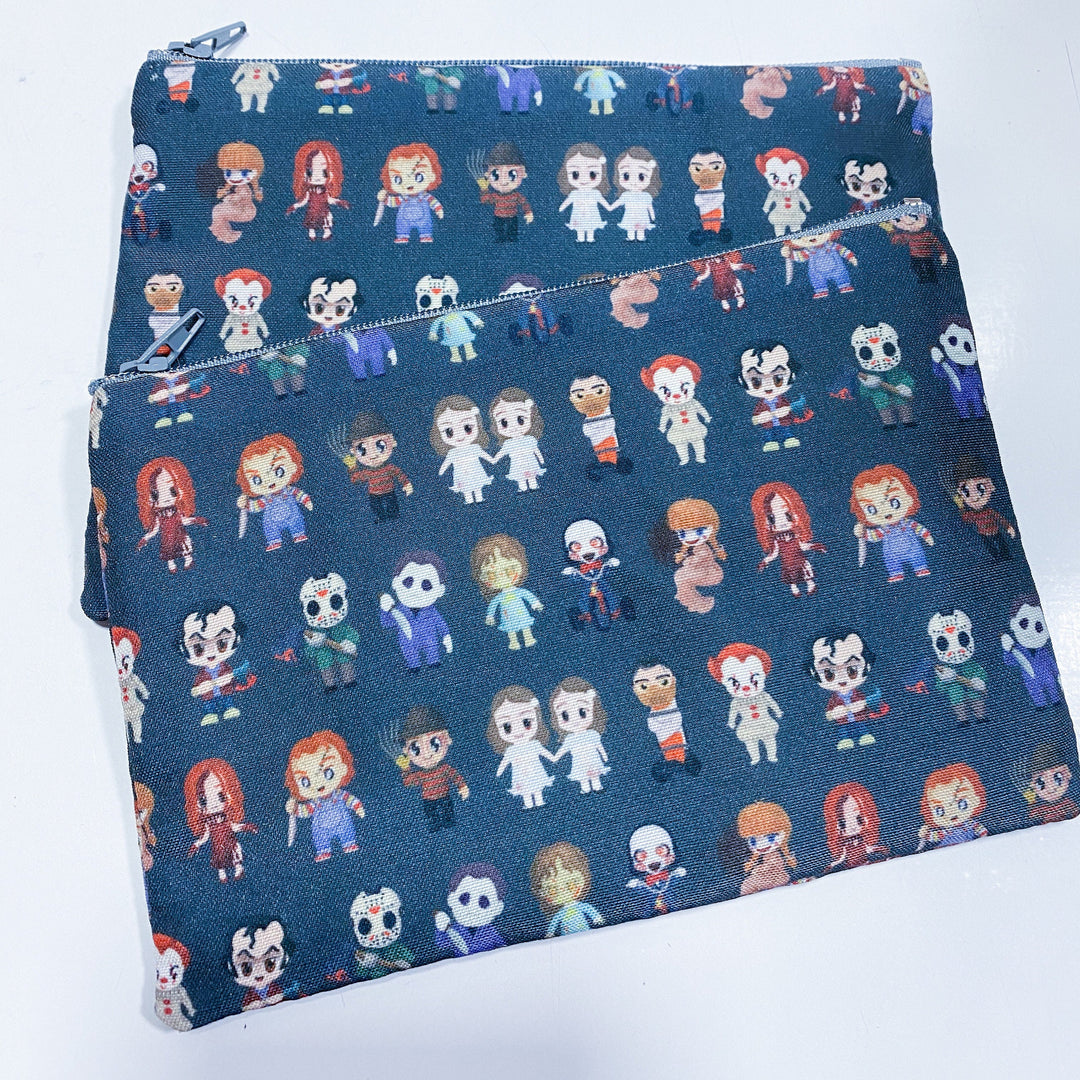 Horror character line-up Waterproof zipper pouch