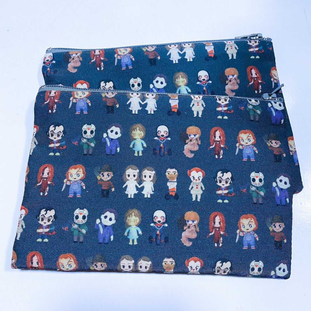 Horror character line-up Waterproof zipper pouch