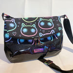 Load image into Gallery viewer, Neon cats and rainbow crossbody bag
