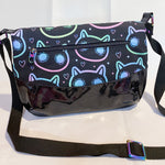 Load image into Gallery viewer, Neon cats and rainbow crossbody bag
