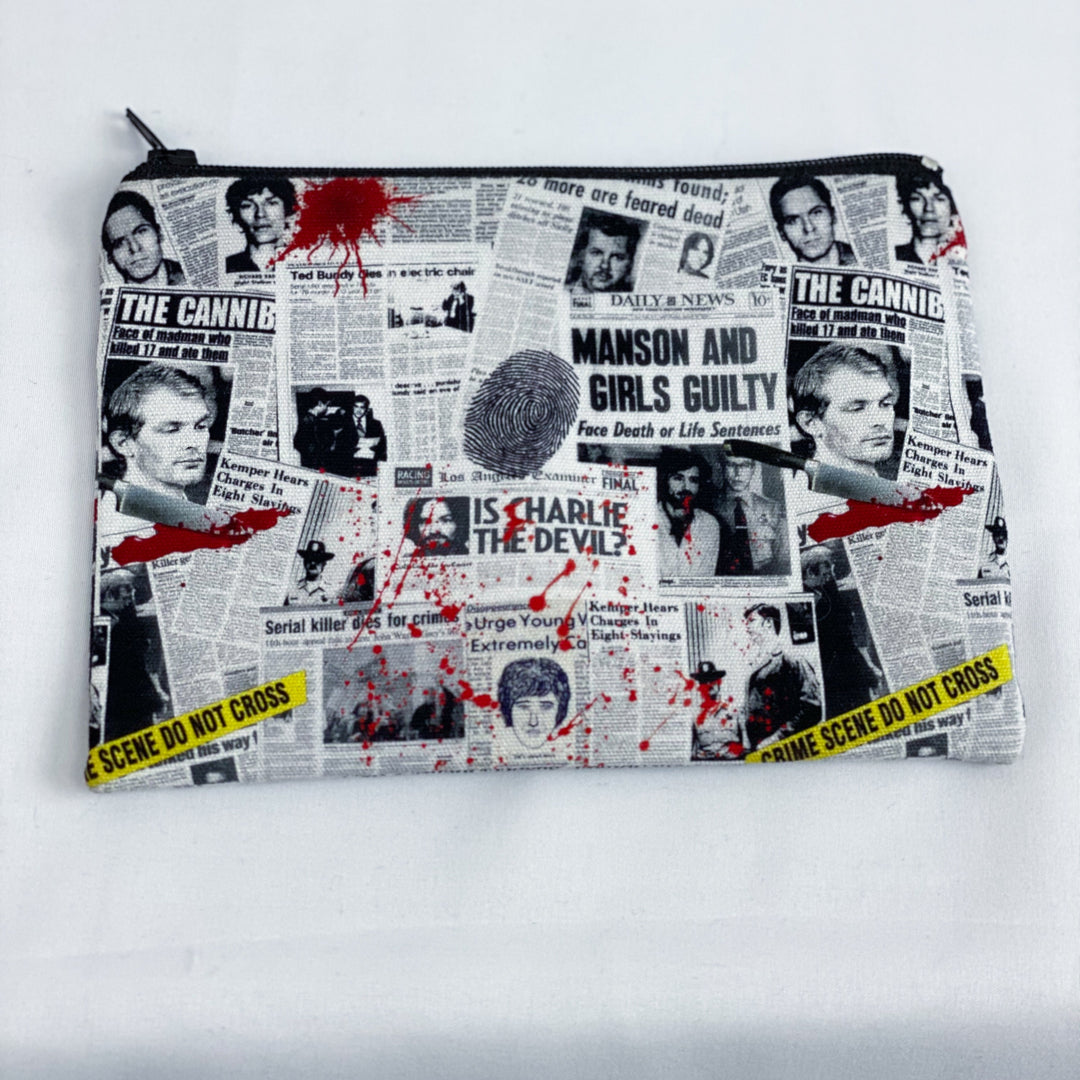 True Crime Waterproof zipper pouch