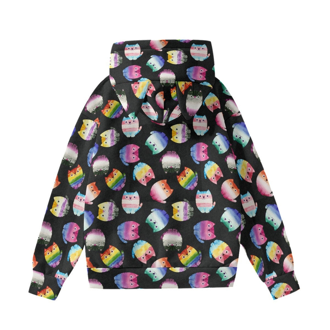 Pride Cats All-Over Print Women’s Hoodie With Cat Ears