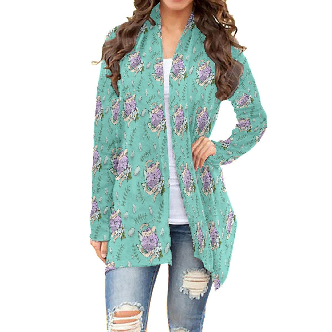 Critically Cute All over print waterfall cardigan