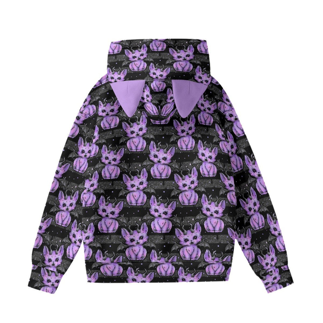 Cat out of Hell All-Over Print Women’s Hoodie With Cat Ears