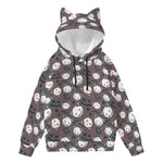 Load image into Gallery viewer, Gothic Cats All-Over Print Women’s Hoodie With Cat Ears
