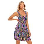 Load image into Gallery viewer, Ophelia window All over print women&#39;s tank dress with pockets
