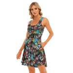 Load image into Gallery viewer, Stephen King Book All over print women&#39;s tank dress with pockets
