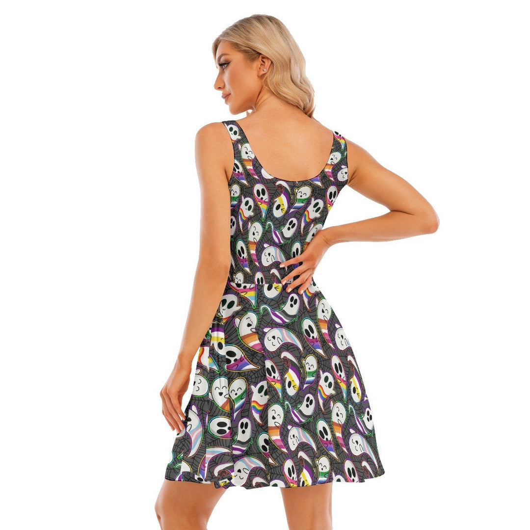 Pride Ghost All over print women's tank dress with pockets