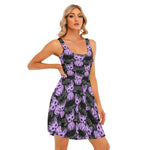 Load image into Gallery viewer, Cat out of Hell All over print women&#39;s tank dress with pockets
