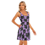 Load image into Gallery viewer, Cat out of Hell All over print women&#39;s tank dress with pockets
