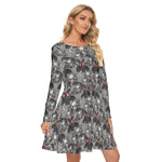 Load image into Gallery viewer, Cryptid monster All over print women&#39;s crew dress with pockets
