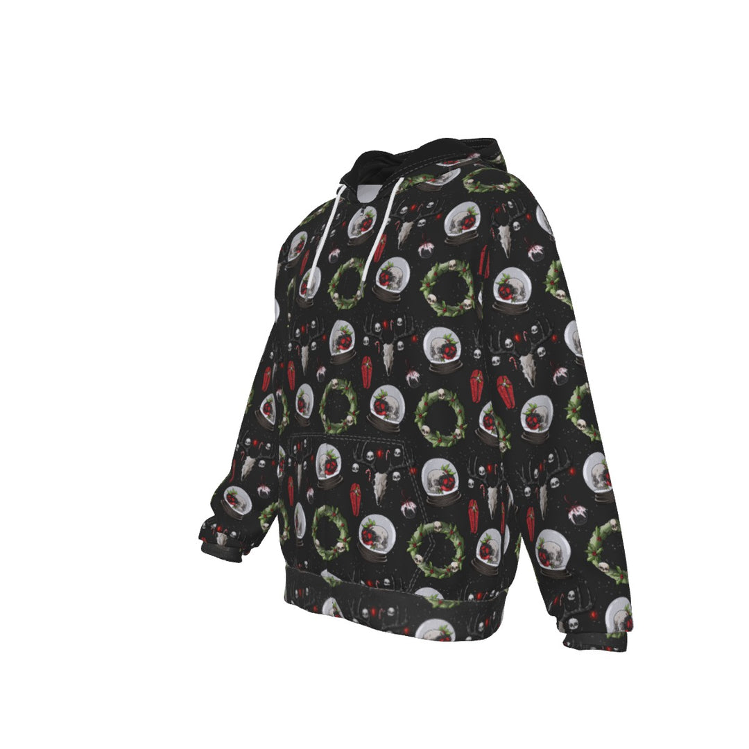 Holiday Horror All-Over Print Zip Up Hoodie With Pocket, Unisex Hoodie Design